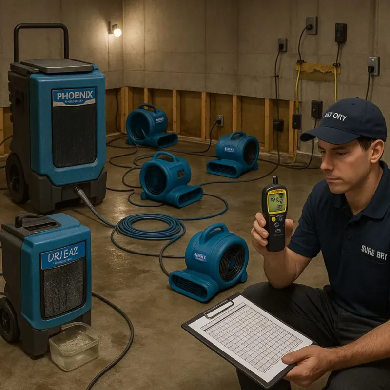 Structural Drying and Dehumidification process in Berryville, AR